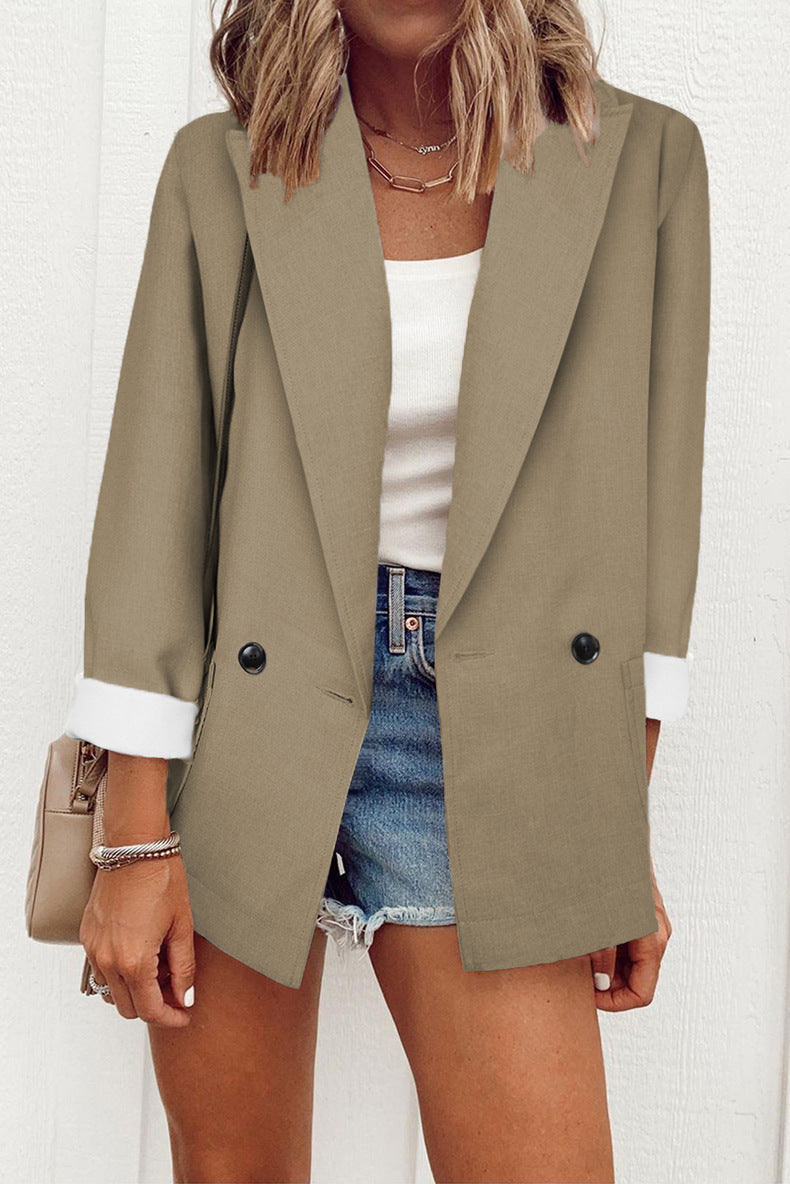 Temperament Slim Jacket Fashion Business Single Breasted Long Sleeve Casual Suit Top Clothing - Zalixer
