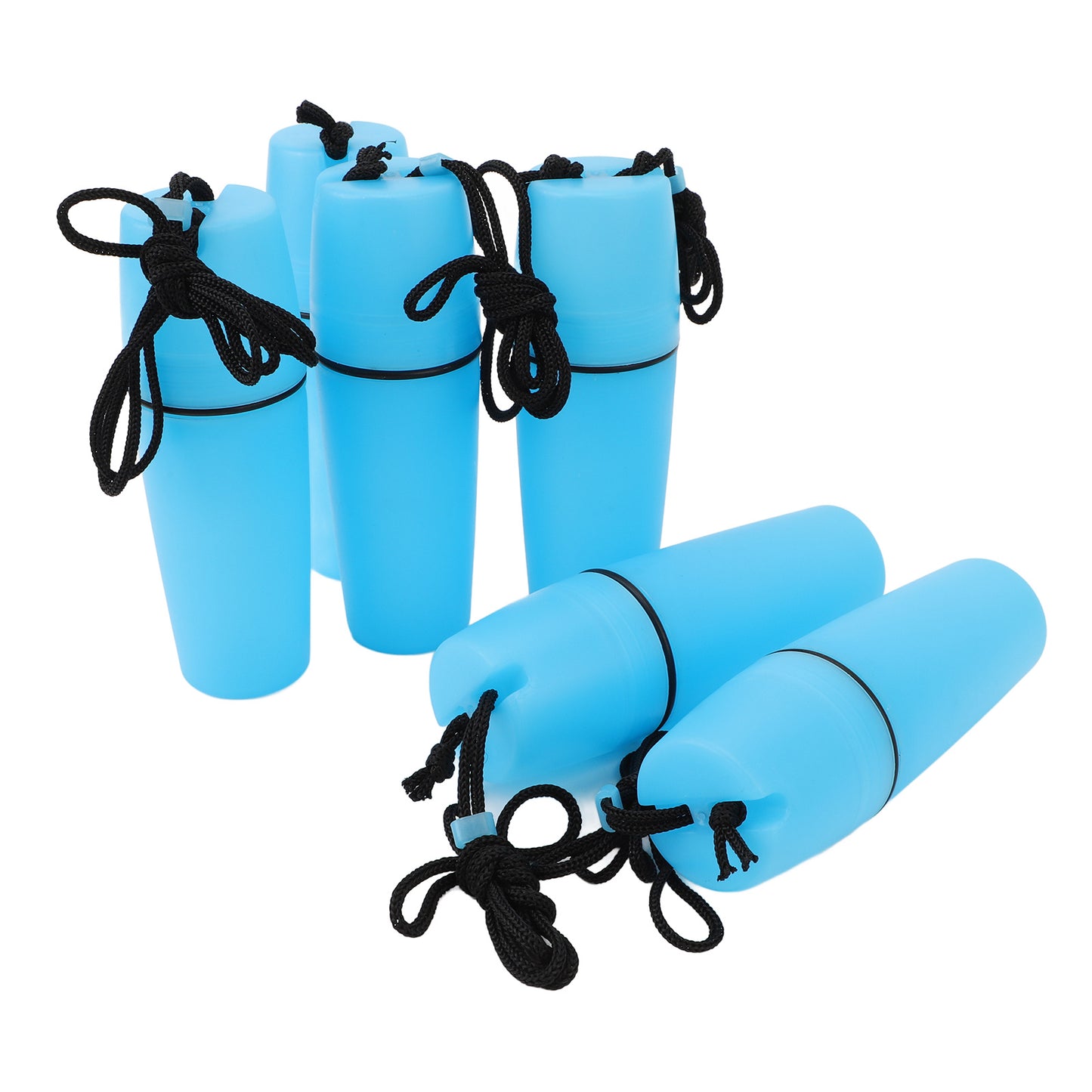 6PCS Kayak Container Bottle ABS Waterproof Portable Kayak Sealed Bottle Dry Canister with Hook Rope for Diving Snorkeling Surfing Kayaking Boating Blue