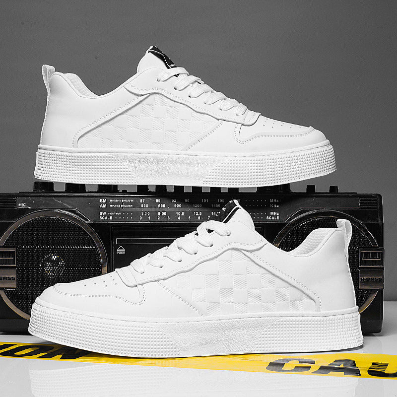 Casual Lace-up Sneakers Men Fashion Breathable Plaid Flats Shoes - Zalixer