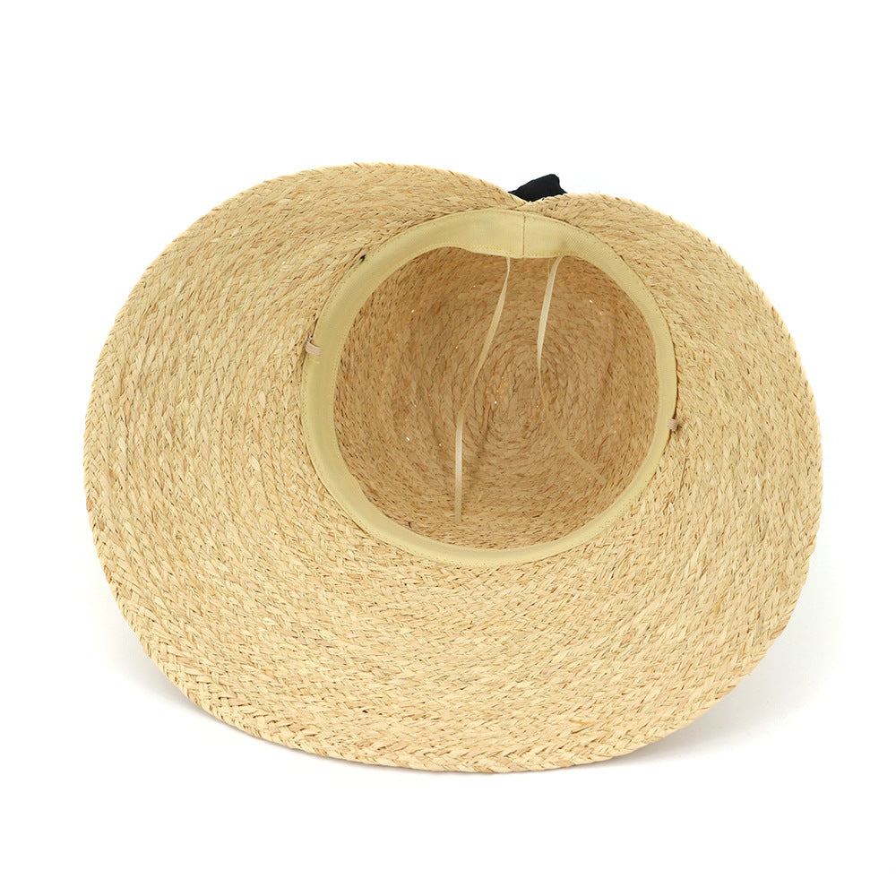 Sunshade Raffia Handmade Crochet Fisherman Straw Hat - Zalixer