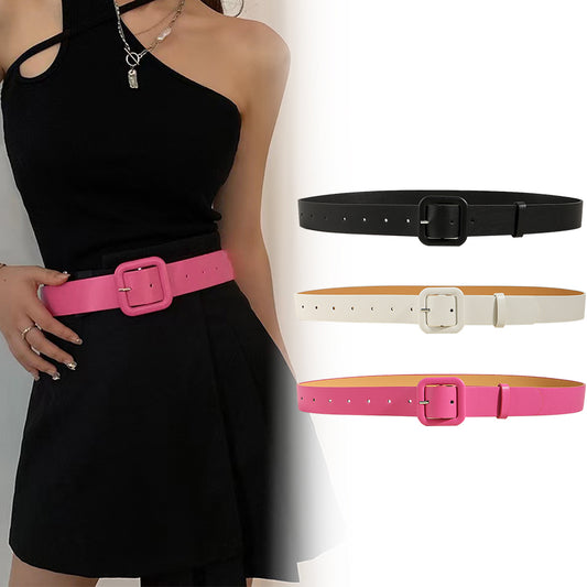 Fashion Personality Women's Wide Belt Simple High Sense Belt Dress Pants Accessories - Zalixer
