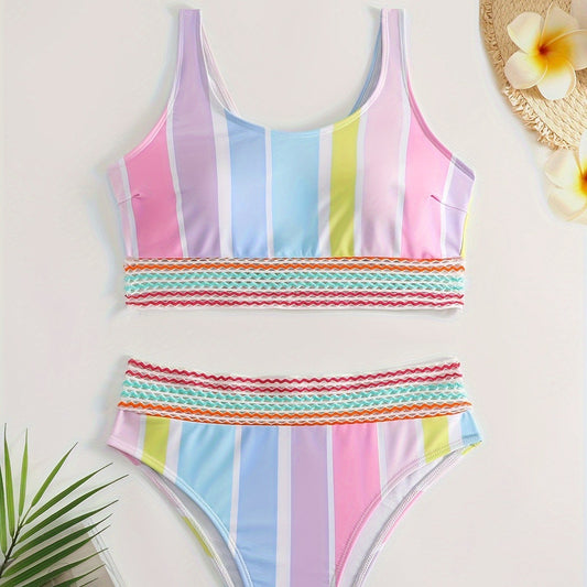 Swimwear Women's Sports Casual Striped Bikini - Zalixer