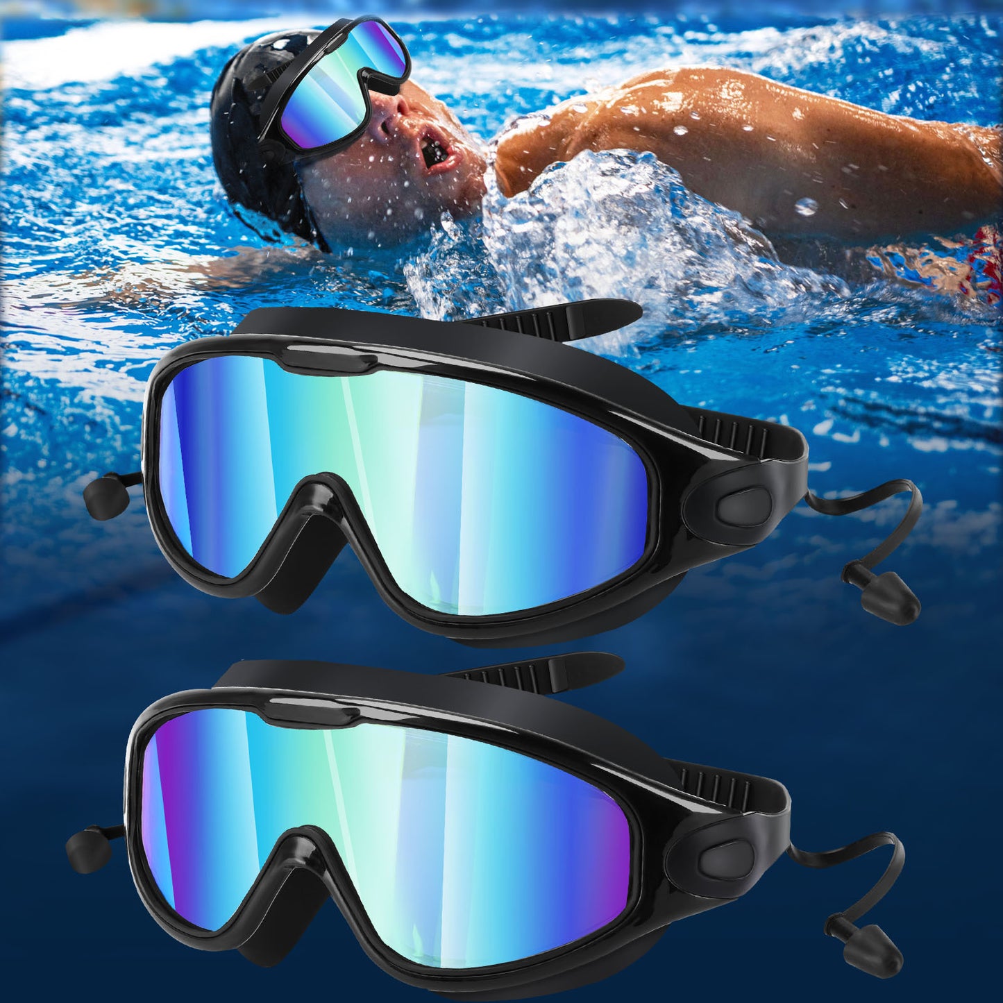 Set Of 2 Pairs Of Swimming Goggles