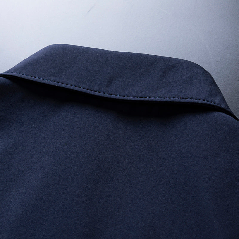 New Middle-aged Turn-down Collar Coat Thin Casual Jacket