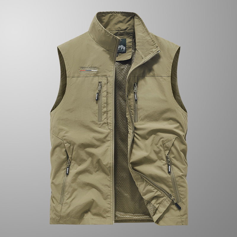 Men's Multi-Pocket Outdoor Casual Stand Collar Work Vest