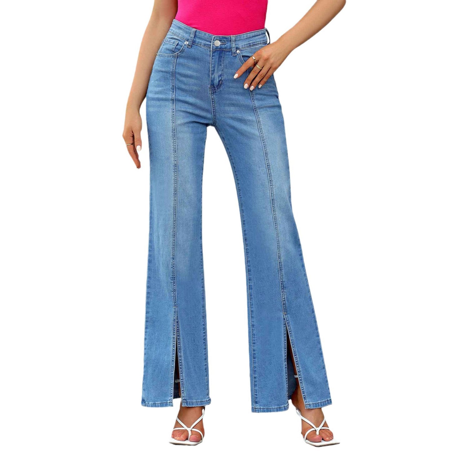Womens Stylish Slim-fit Blue Jeans - Zalixer