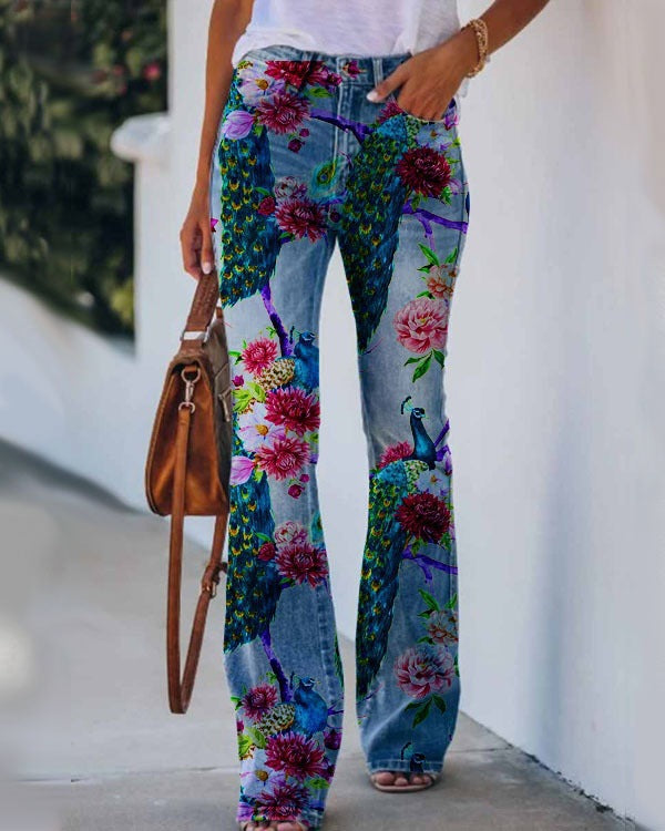 Womens Casual 3D patterned Jeans - Zalixer