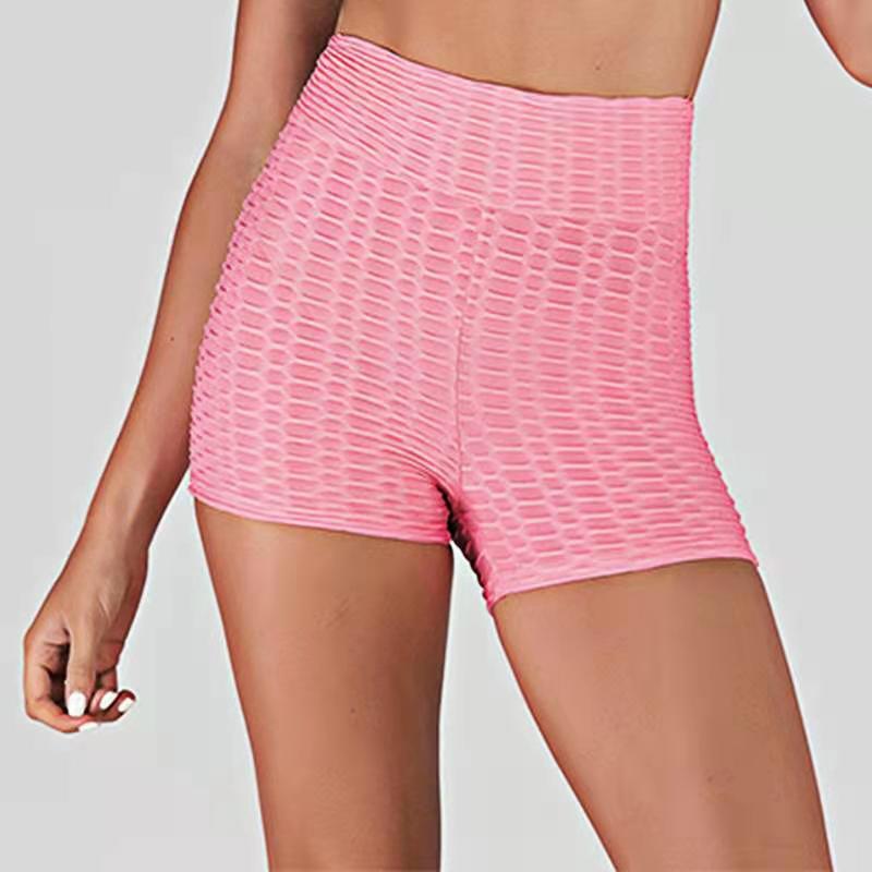 Yoga Pants Bubble Shorts Jacquard Yoga Sports Fitness Shorts Hip-fitting Shorts - Zalixer