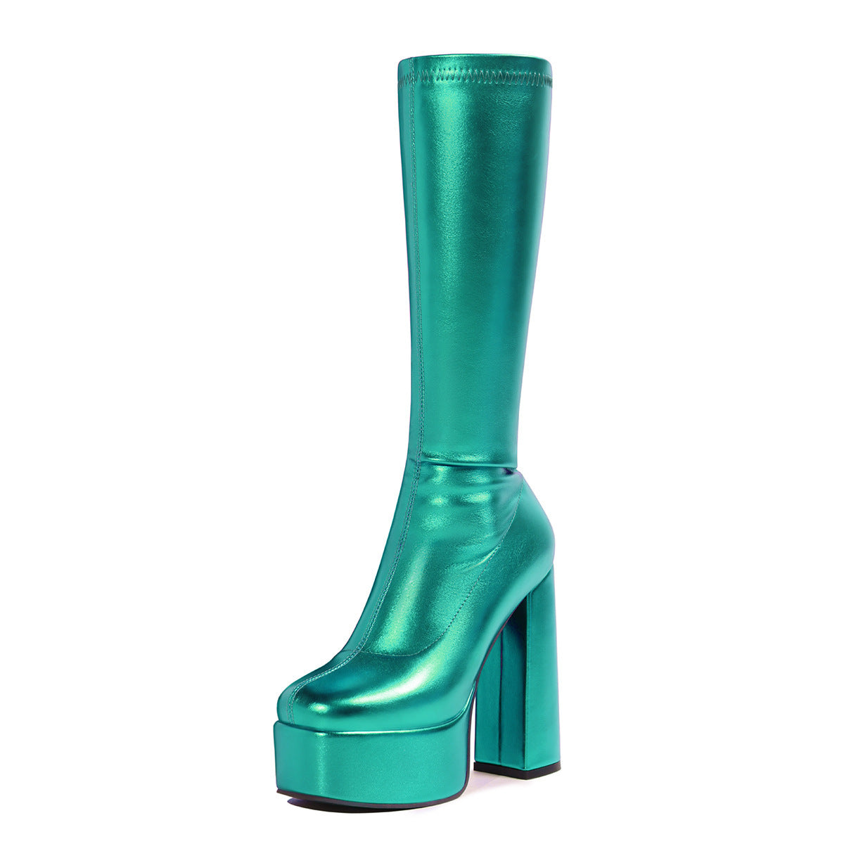 Sexy Womens Stretch Boots With A High Platform And Heel - Zalixer
