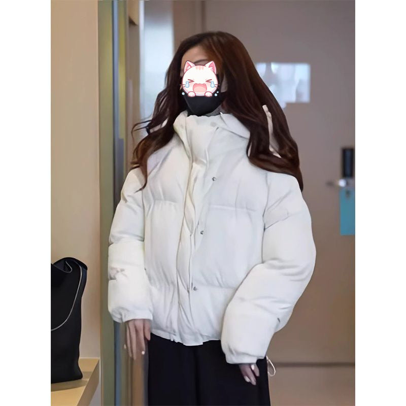 Winter Korean-style Cropped Hooded Cotton Jacket - Zalixer