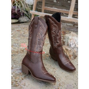 Womens Chunky Heel Boots - Zalixer