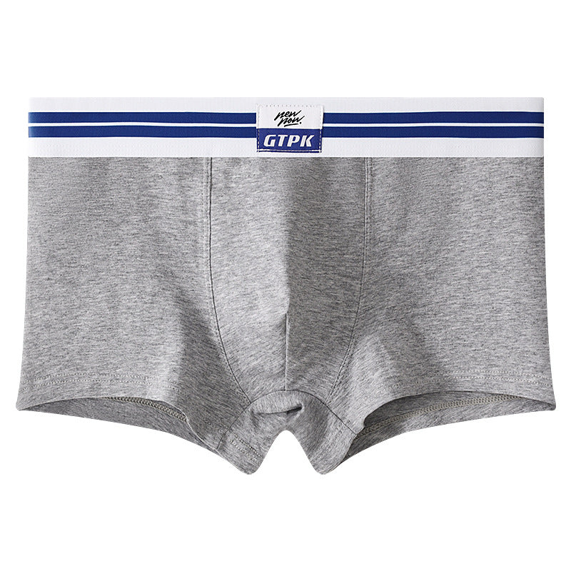 New Men's Underwear Pure Color Cotton Mid-waist Underwear - Zalixer