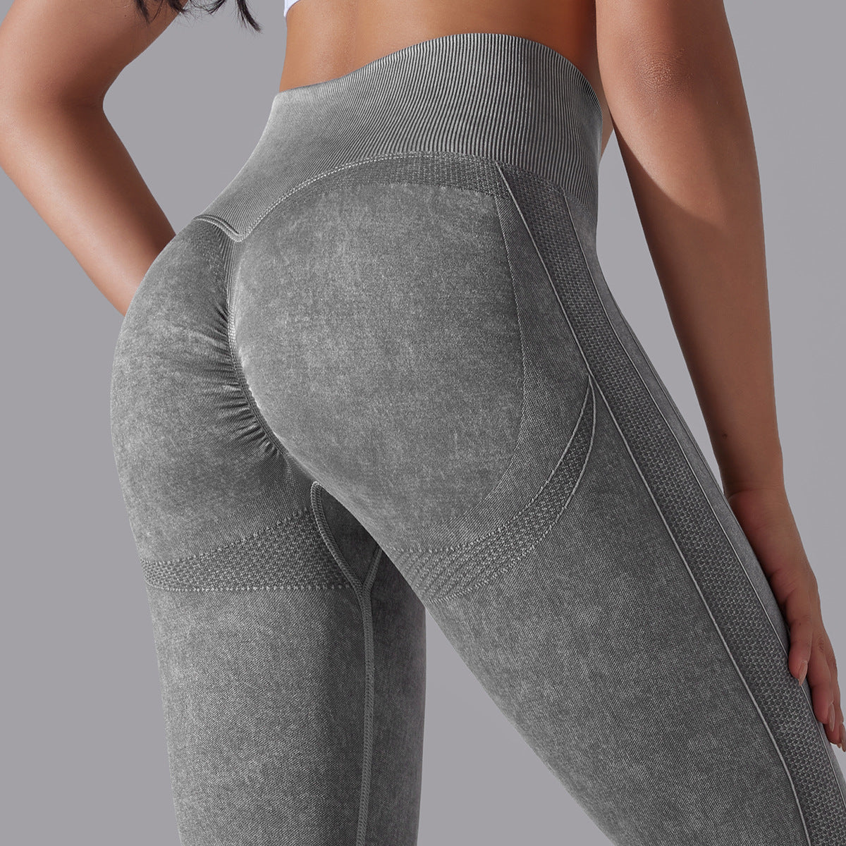 Knitted Seamless Yoga Pants Running Sports Fitness High Waist Butt Lifting Leggings Womens Clothing - Zalixer