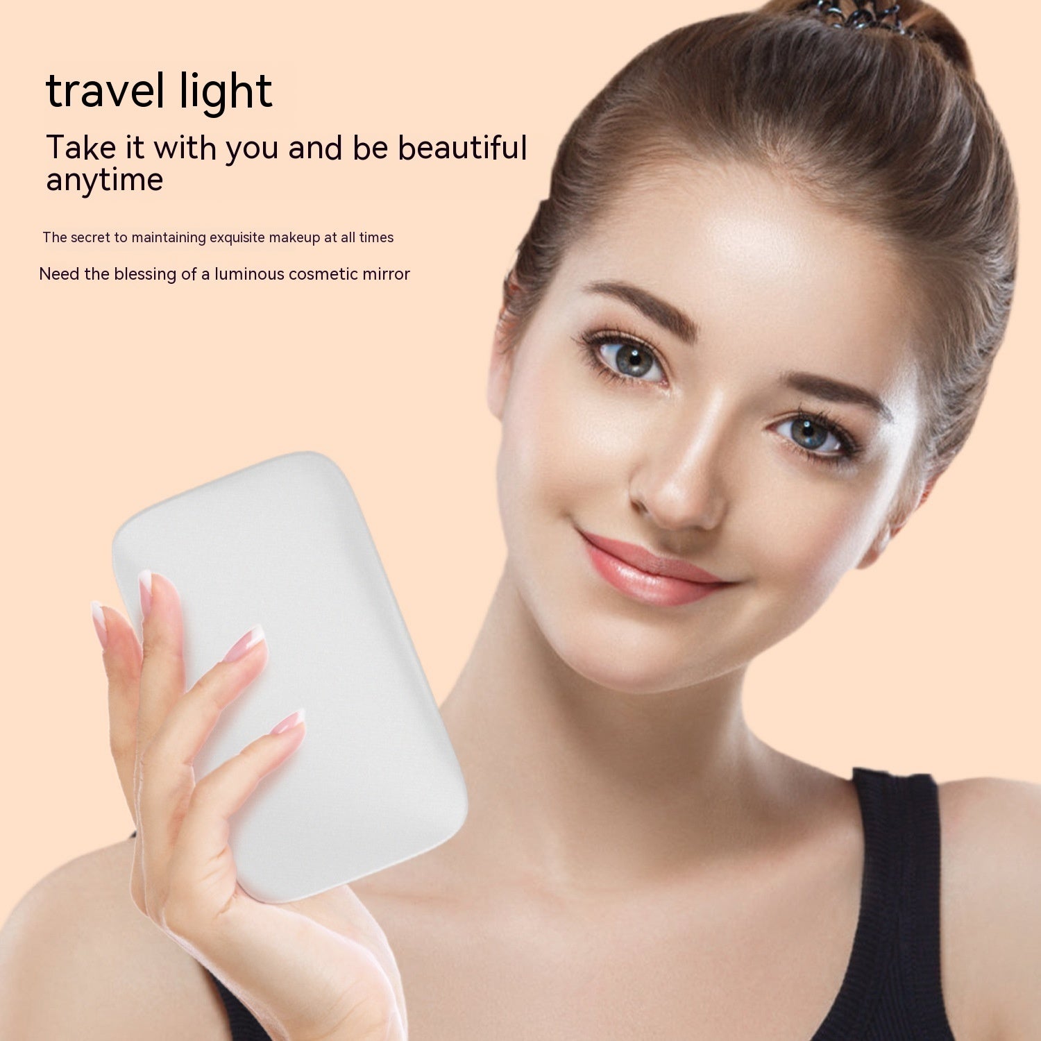 Portable Led Make-up Mirror Luminous Mirror Double-sided With Light Led Make-up Mirror With Light - Zalixer