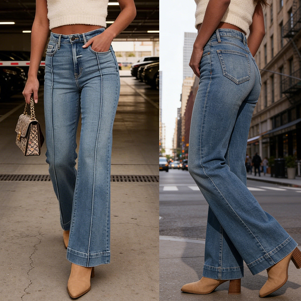 New Womens Mid-rise Bootcut Jeans - Zalixer