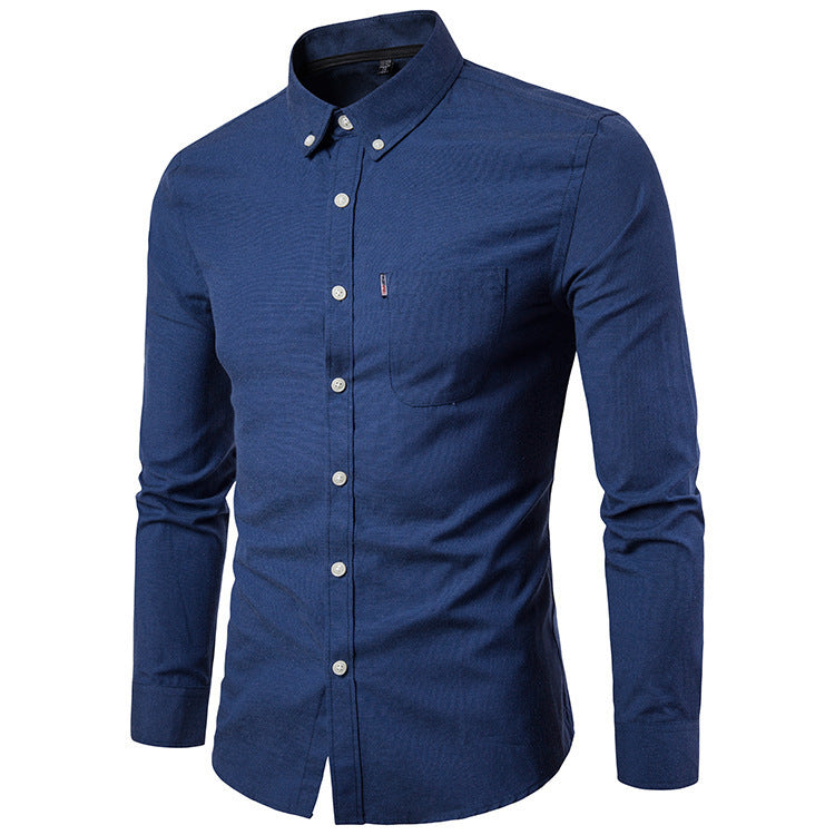 Men S Shirts Korean Men Slim Long Sleeve Dress Shirt - Zalixer