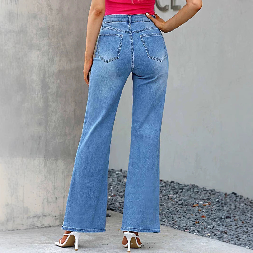 Womens Stylish Slim-fit Blue Jeans - Zalixer