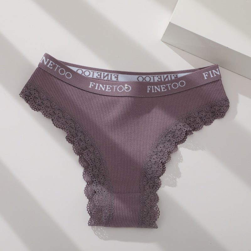 Ladies Briefs High Slit Lace Panties - Zalixer