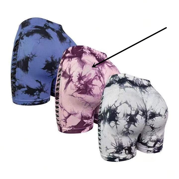 Tie-dye Yoga Bum Lift Shorts - Zalixer