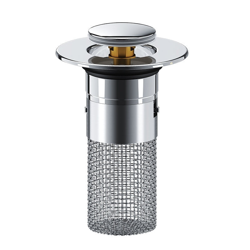 Long Pop-Up Sink Drains Filter Bathroom Press Bounce Basin Plug Stopper Wash Basin Hair Catcher Sink Strainer Kitchen Supplies - Zalixer