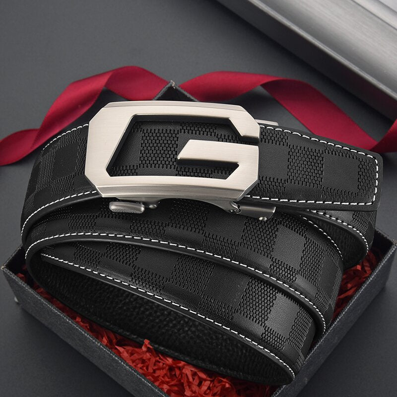 Mens Leather Belt With Lettering