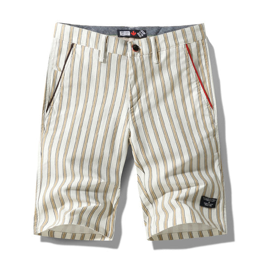 Summer New Men's Striped Five-Point Shorts Printed Shorts - Zalixer