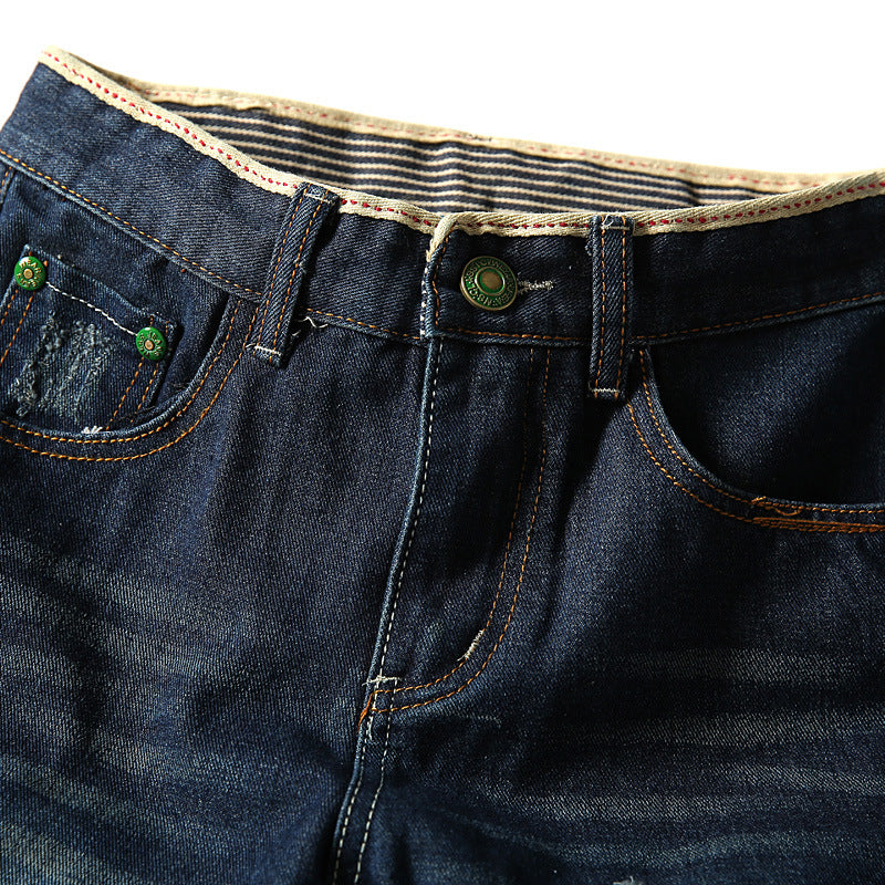 Thin men's denim shorts - Zalixer