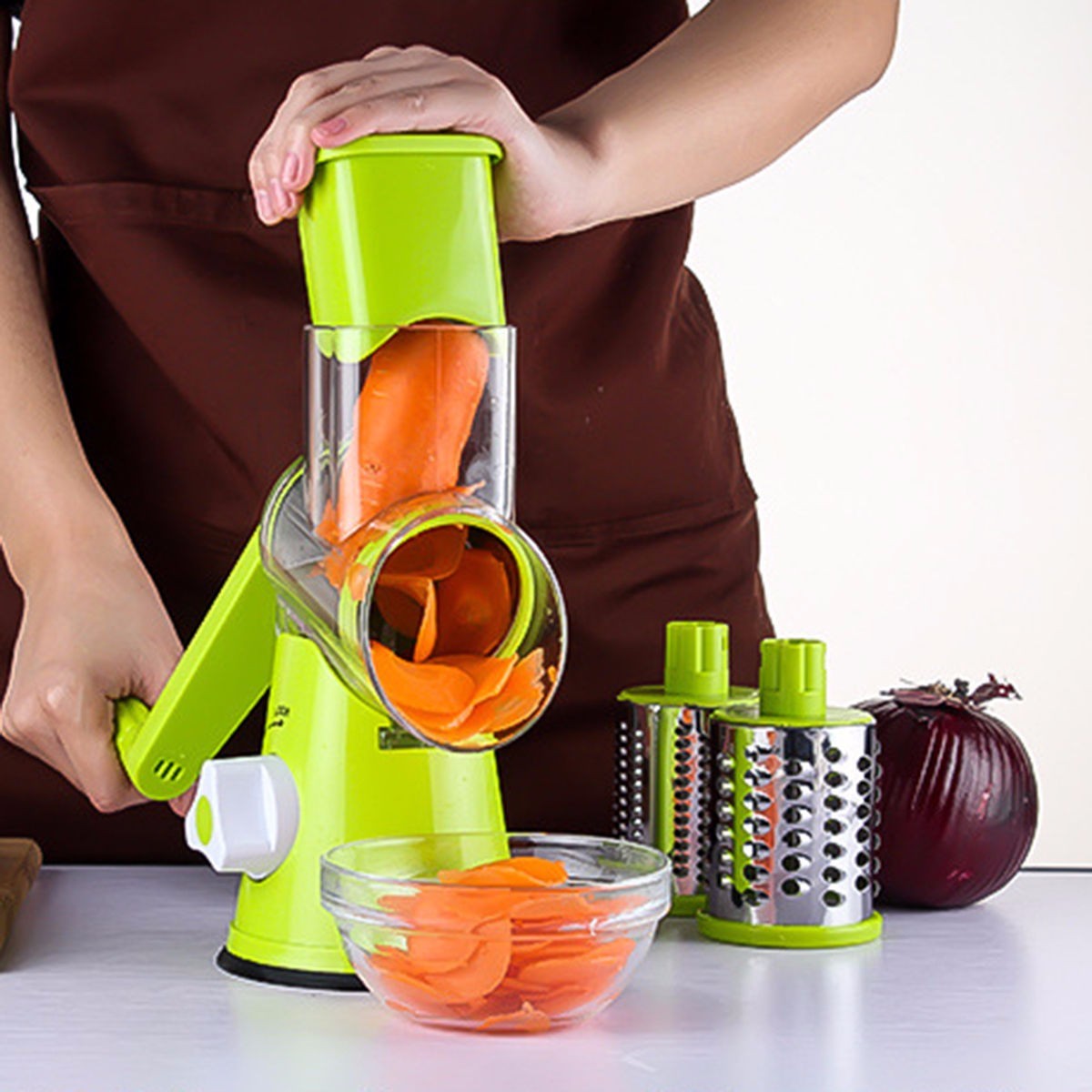 Vegetable Cutter Round Mandoline Slicer Potato Julienne Carrot Grater Cheese - Zalixer