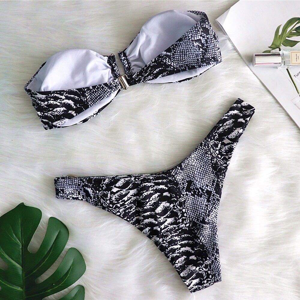 Bikini low rise swimwear print swimwear - Zalixer