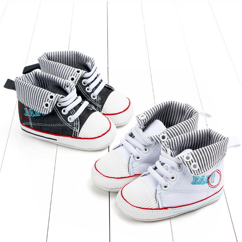 Cuffed striped baby shoes - Zalixer