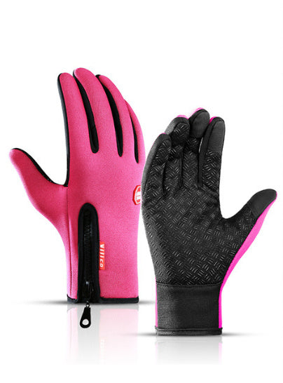 Winter Motorcycle Riding Waterproof Sports Gloves With Fleece