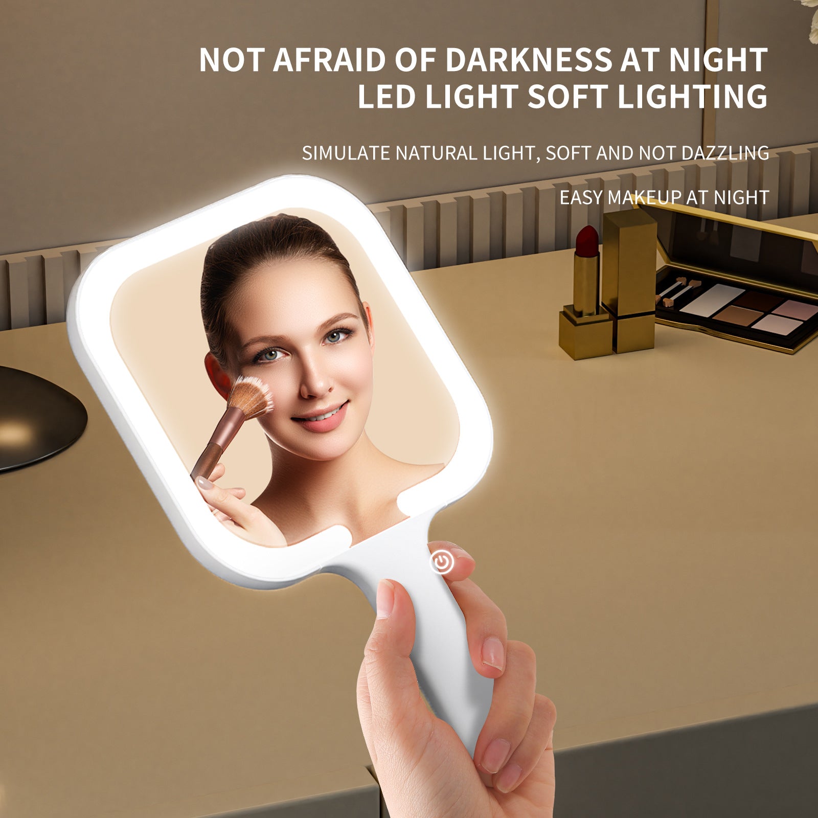 Led Make-up Mirror Handheld Mirror Portable With Light - Zalixer