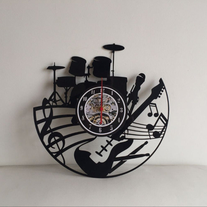 Vinyl Drum Set Vinyl Record Clock Digital Wall Clock