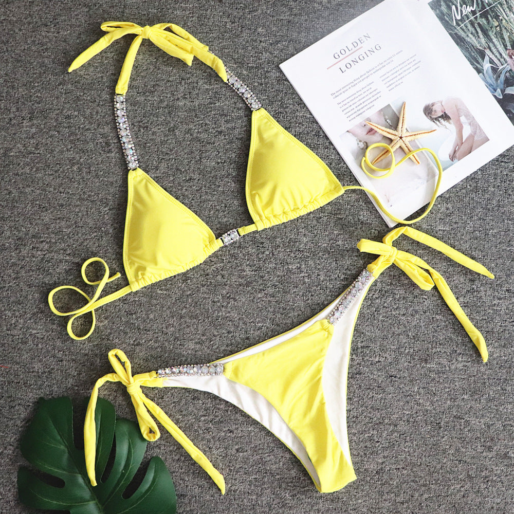 Solid sexy strapless bikini - Zalixer