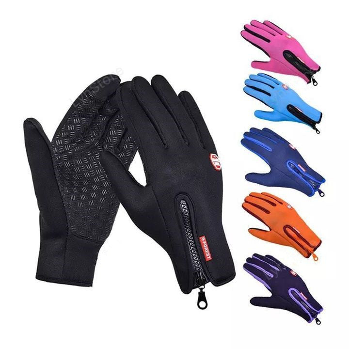 Winter Motorcycle Riding Waterproof Sports Gloves With Fleece