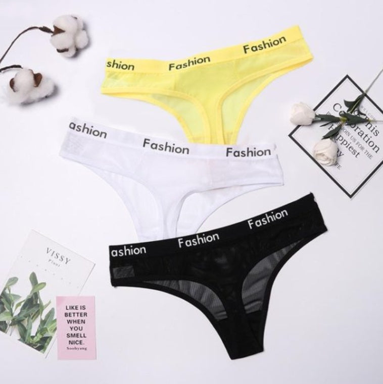 Thong Feminine Mesh Transparent Low Waist Sports Seamless Panties - Zalixer