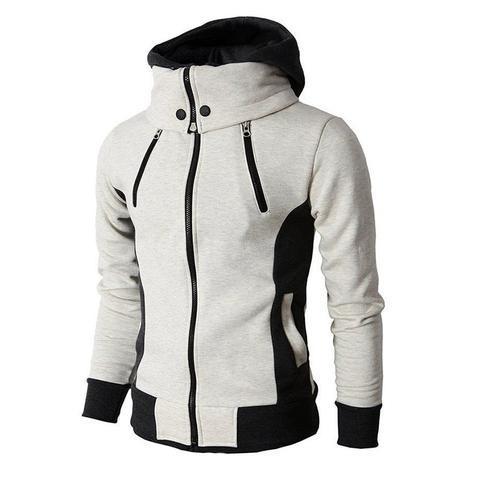 Men's Zip Up Hooded Jacket Two Piece Sports Cardigan