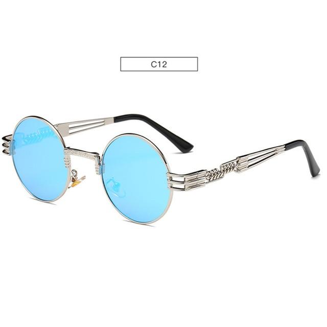 Gold Metal Fashion John Lennon Round Sunglasses Steampunk Sunglasses Mens Womens Retro Vintage Coating Mirrored Eyewear Shades - Zalixer