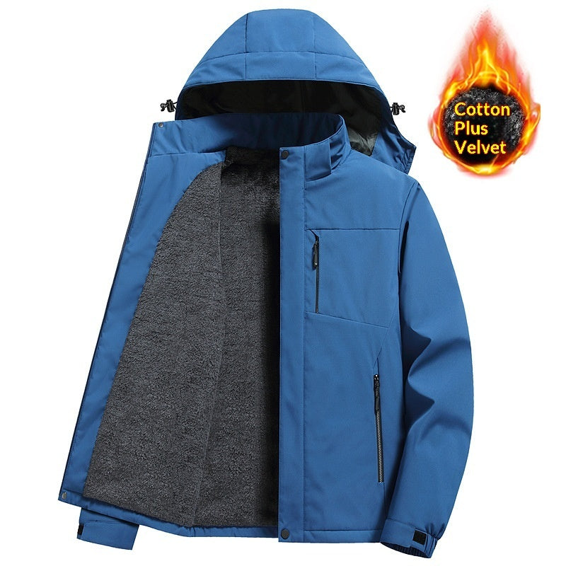 Men's Winter Windproof Tactical Jacket With Detachable Hood