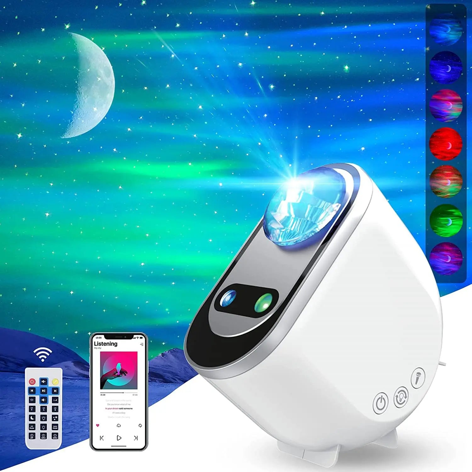 Aurora Borealis Starlight Projectors LED Galaxy Star Atmosphere Galaxy Night Light Home Bedroom Sky Moon Lamp Room Decor Gift - Zalixer