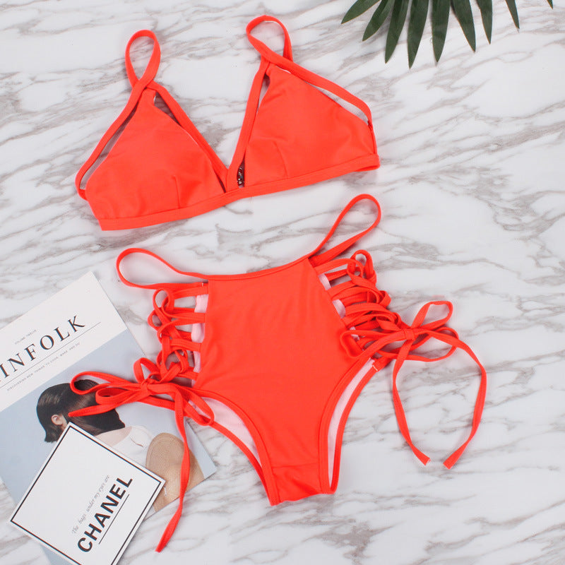 Sexy strap bikini split swimsuit - Zalixer