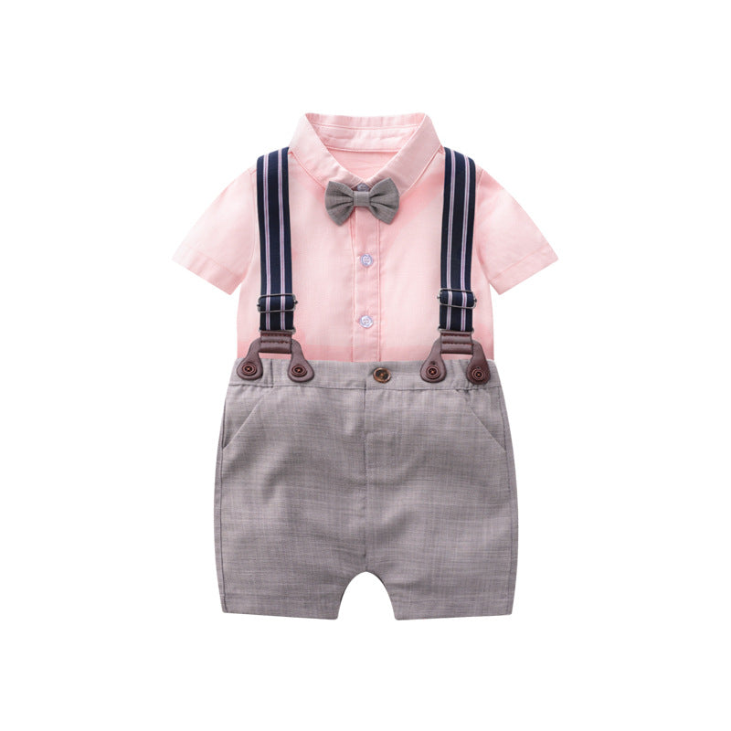 Baby gentleman suit summer short-sleeved baby clothes - Zalixer