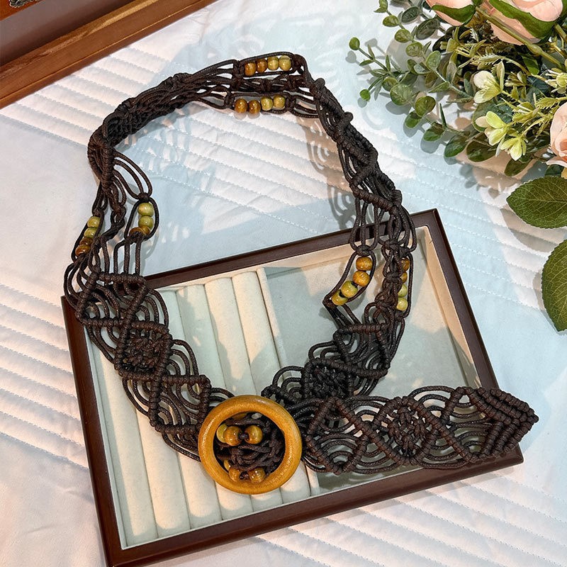 Bohemian Ethnic Style Woven Butterfly Waist Strap With Accessories Waist Chain - Zalixer