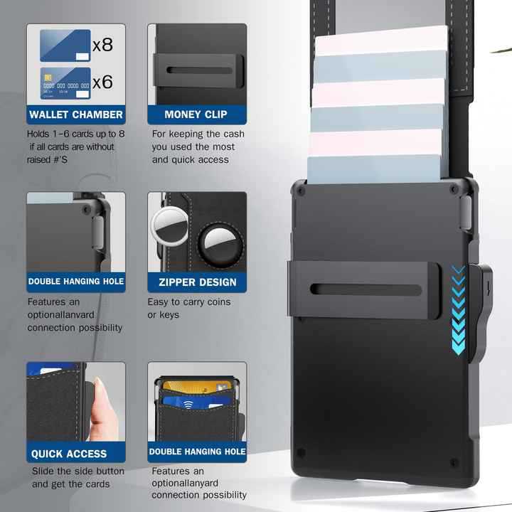 Dual-Fold Carbon Fiber Flip Wallet - Zalixer