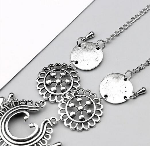 Bohemian Jewelry Antique Silver Color Hollow Flower Chain Anklets Beach Barefoot Sandals Foot Jewelry - Zalixer