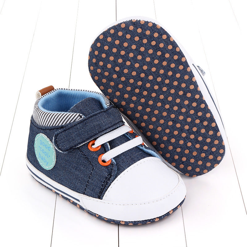 babyshoes canvas baby shoes casual baby shoes Velcro soft bottom toddler shoes 2493 - Zalixer