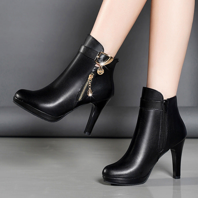 Womens Autumn Leather Boots - Zalixer