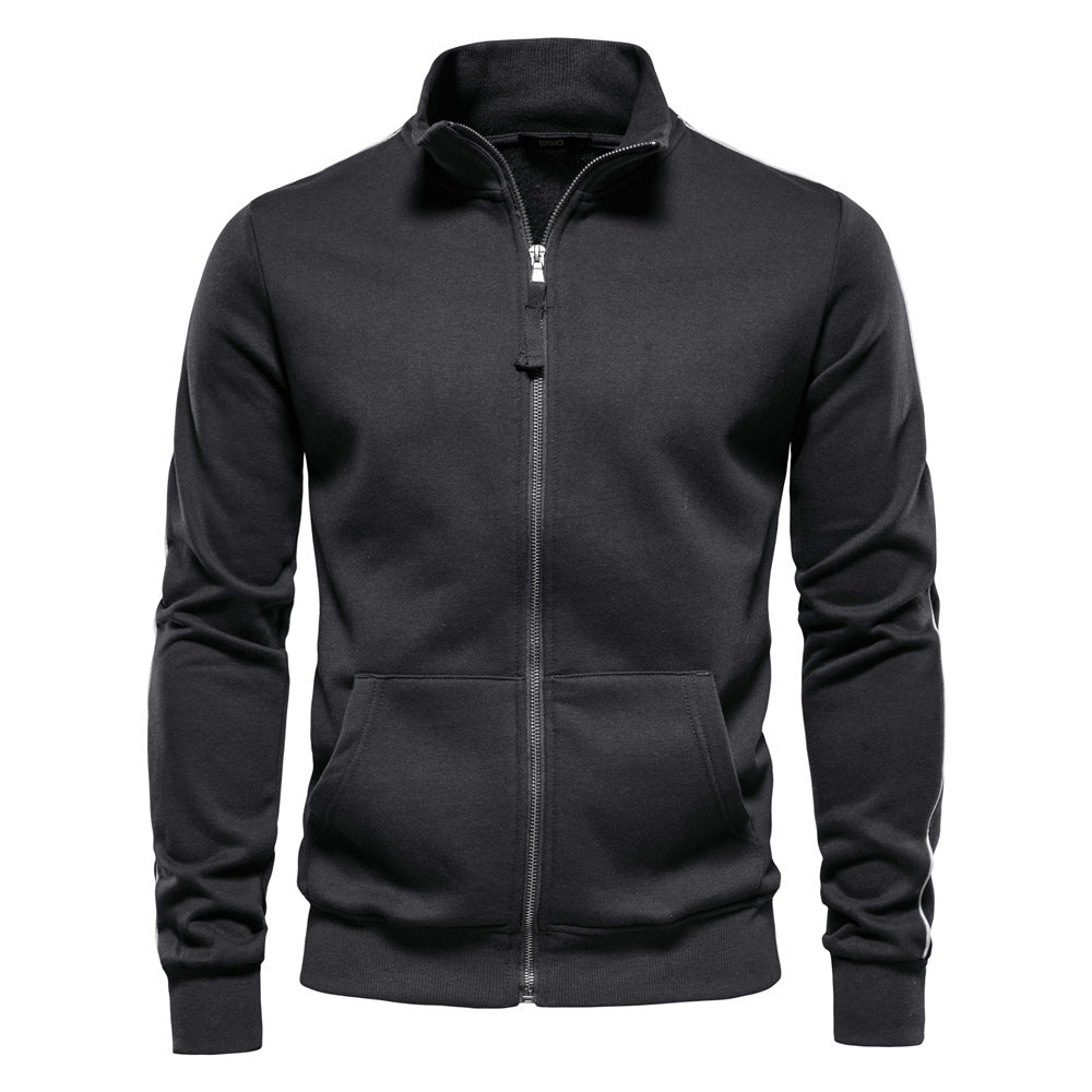 All-matching Men's Sports Contrast Color Casual Cardigan