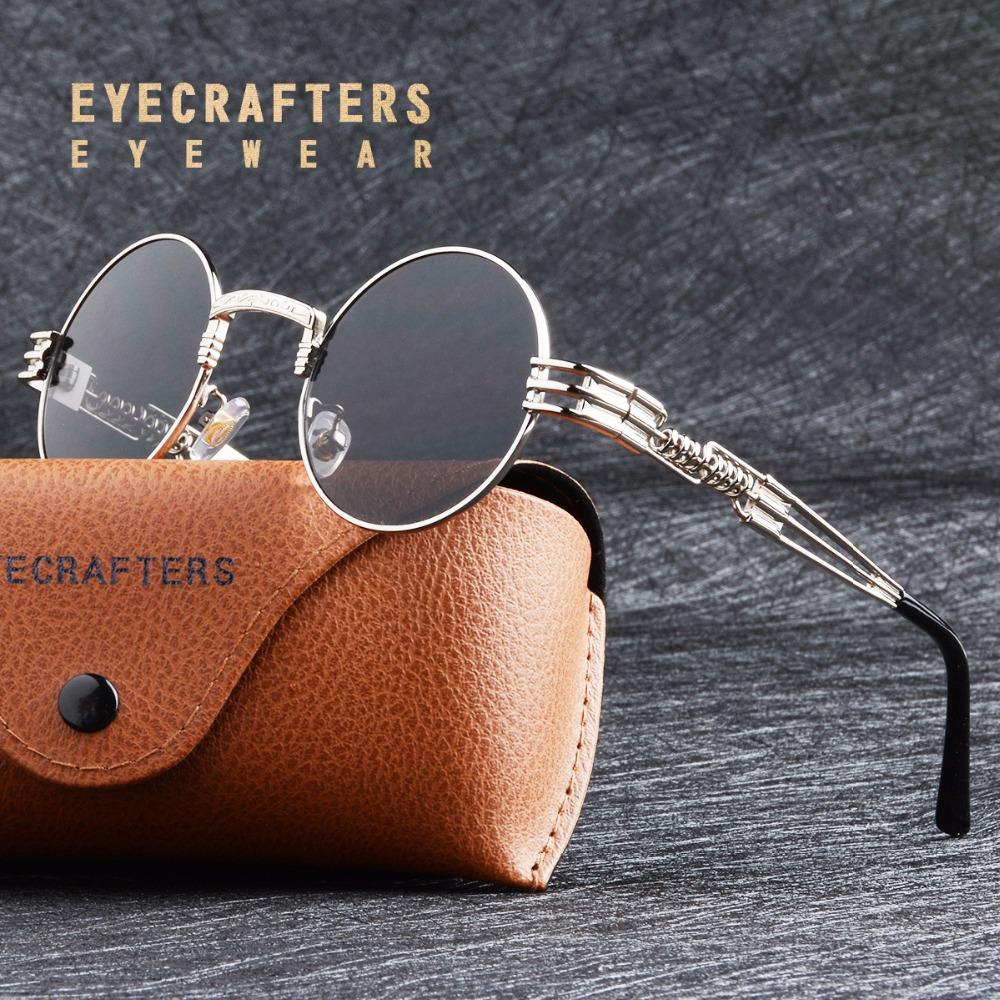 Gold Metal Fashion John Lennon Round Sunglasses Steampunk Sunglasses Mens Womens Retro Vintage Coating Mirrored Eyewear Shades - Zalixer