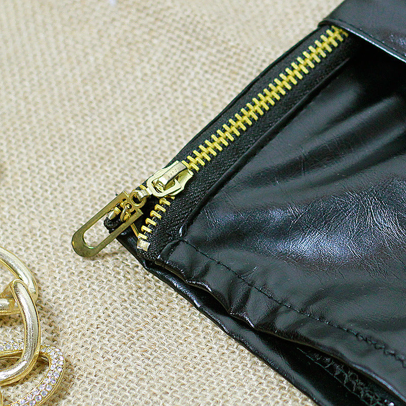 Black Leather Shorts Hot Pants - Zalixer